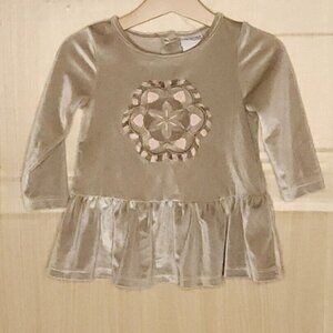 Lilly Wicket Toddler Girls Taupe Velour Tunic 12 Months